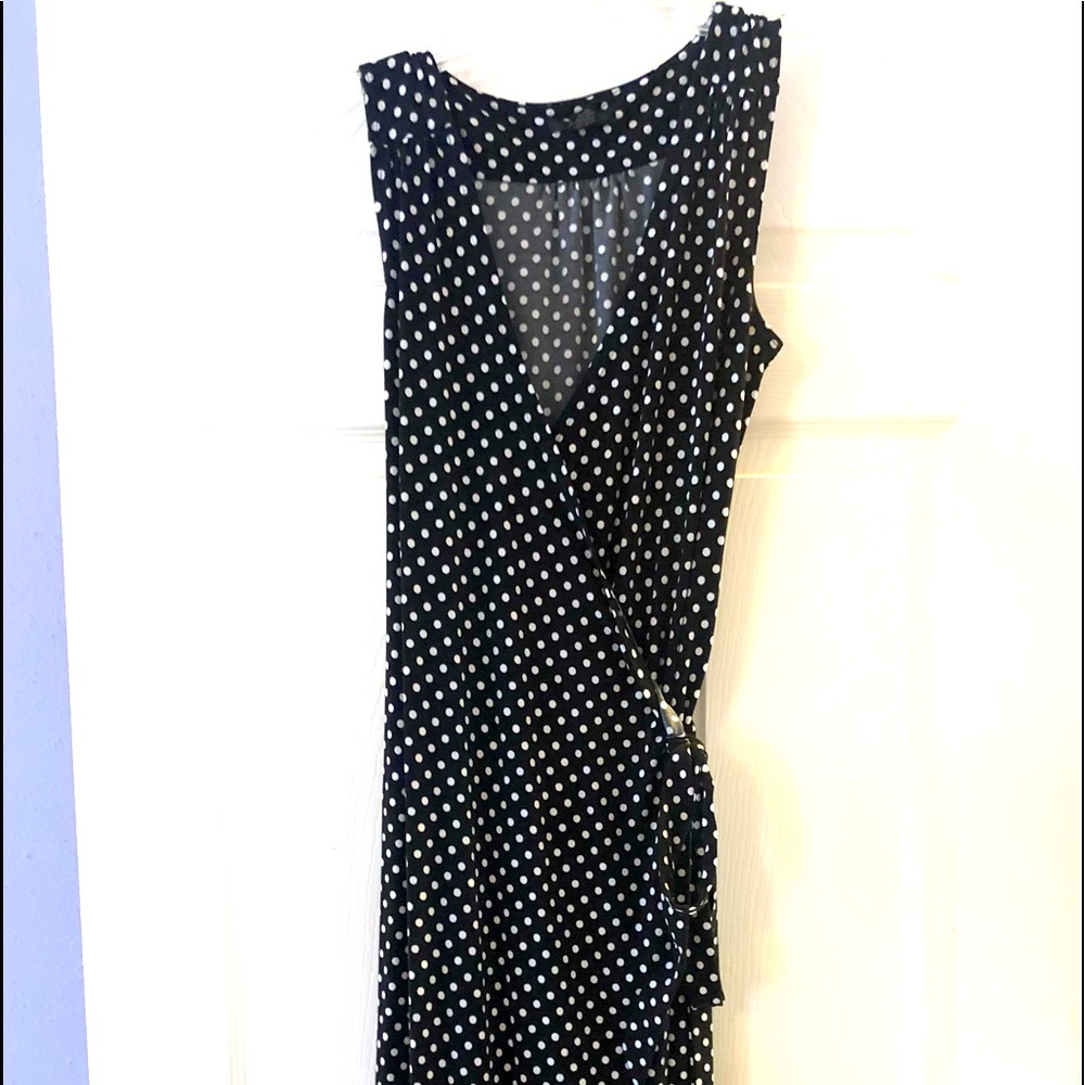 Alfa I Black Polka Dot Wrap Dress